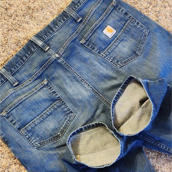 LOT OF 2 Carhartt Mens 40x32 Rugged Flex Relaxed Fit Straight Leg Blue Jeans EUC - Picture 5 of 13